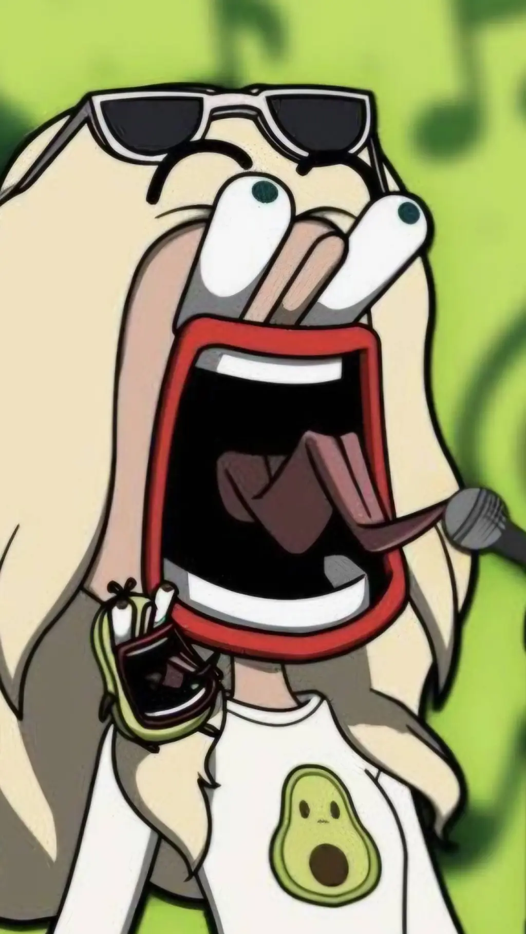 ai character: avacado playz past background
