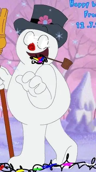 ai character: frosty the glitch background