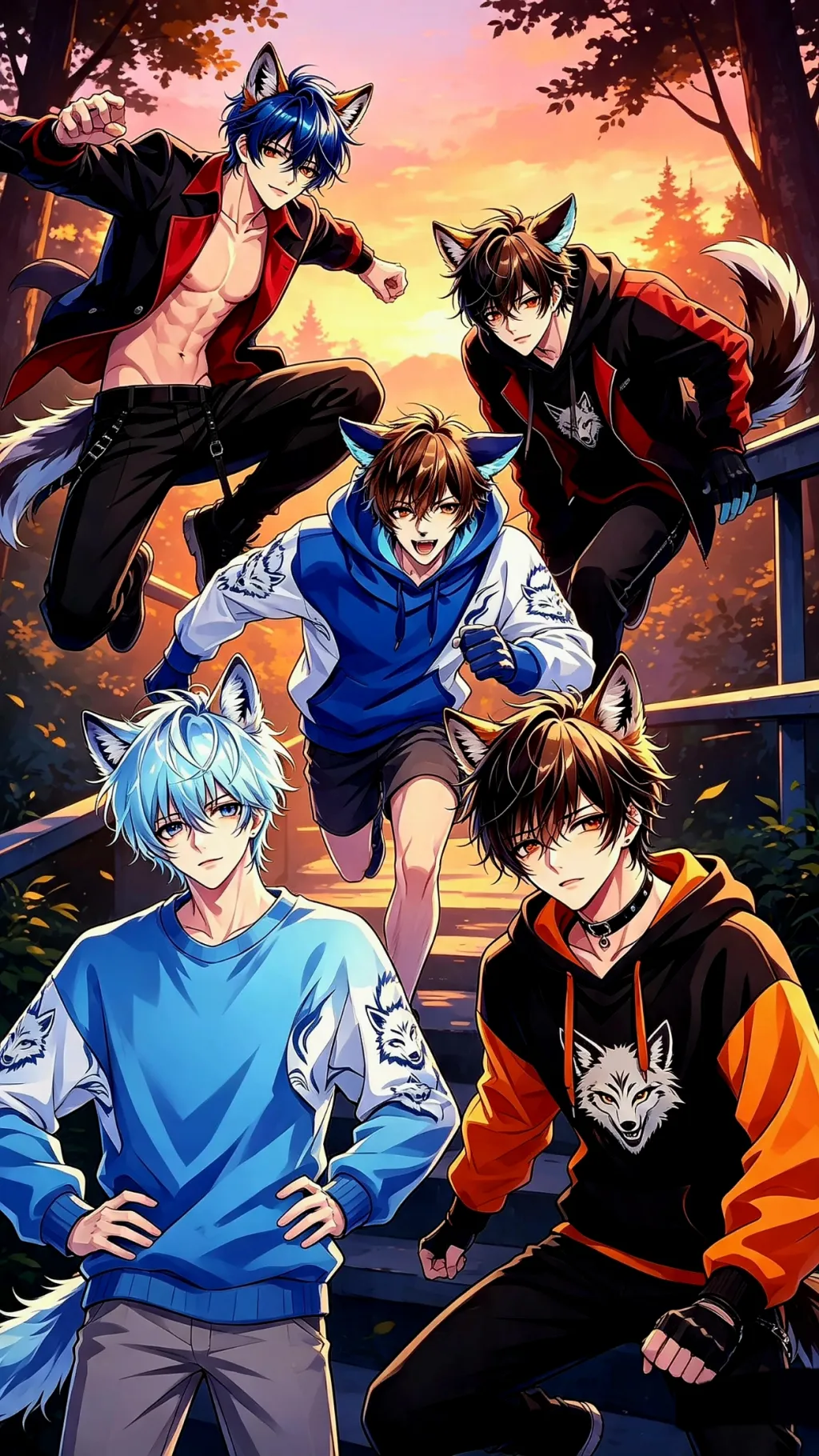 ai character: híbridos de lobos background