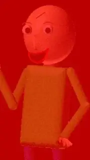 ai character: Old baldi enojado background