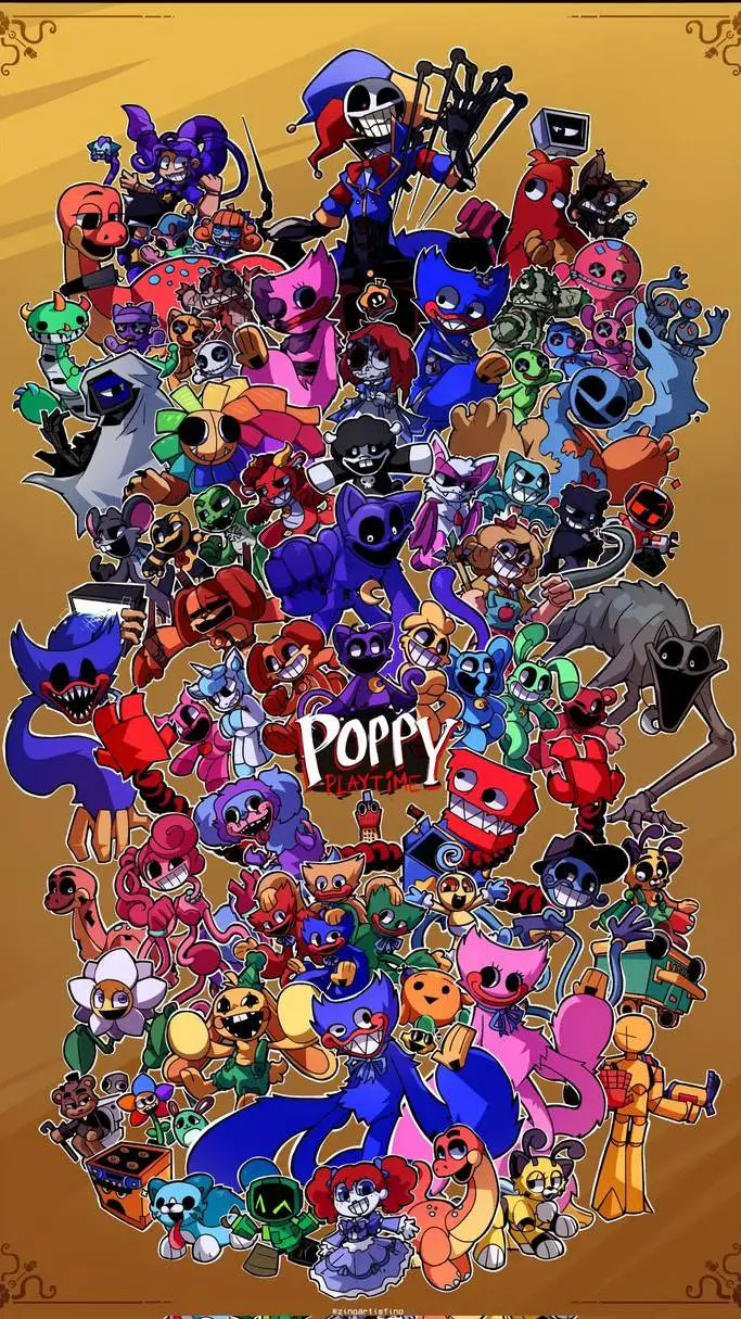 ai character: Poppy playtime 2p background
