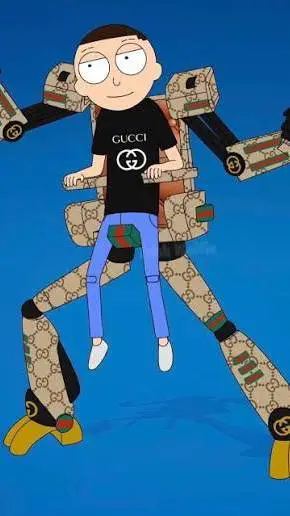 ai character: Gucci morty  background