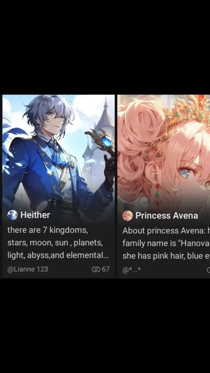 ai character: heither $ avena background