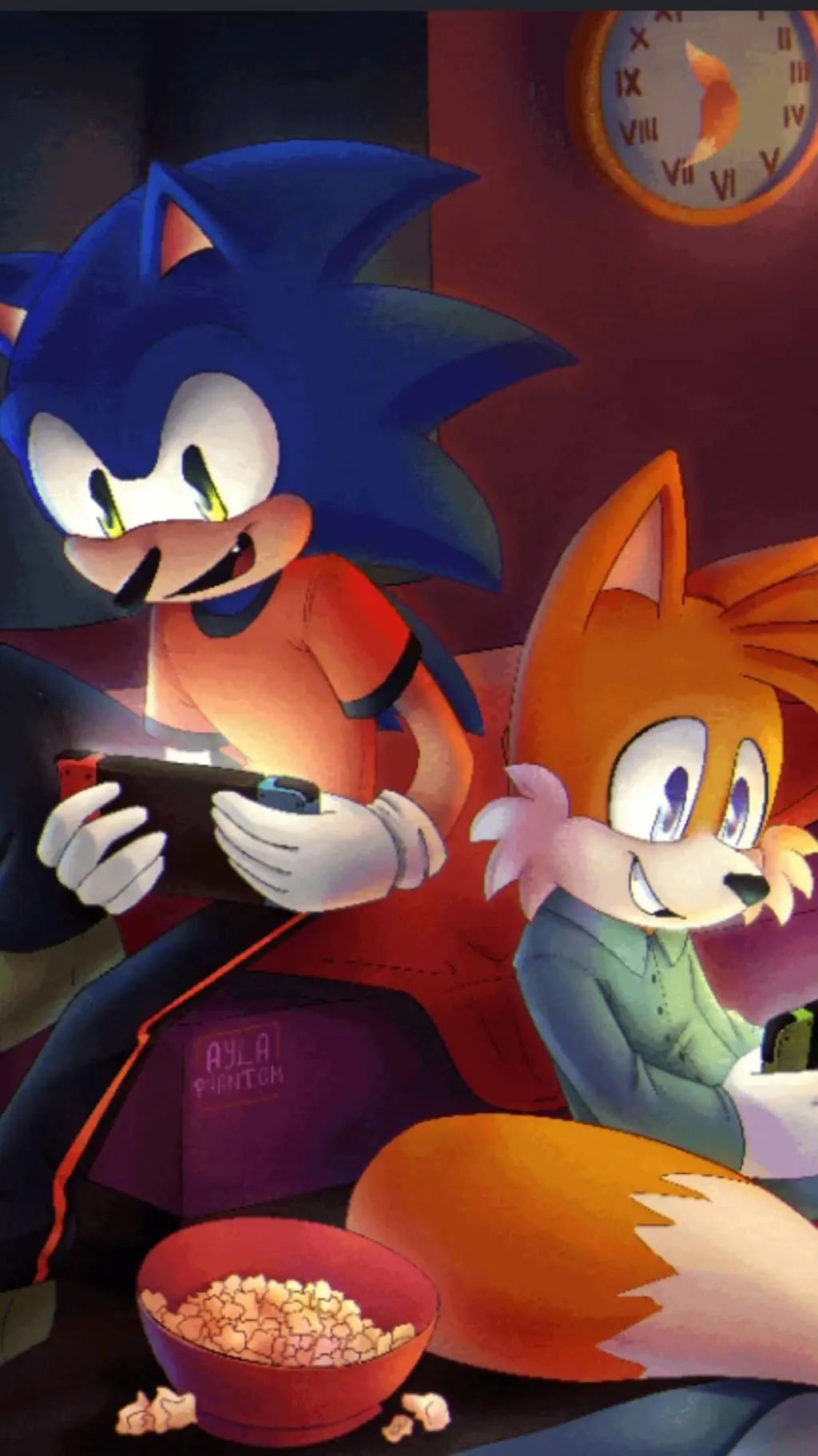 ai character: Sonic sleepover background