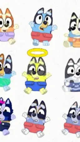 ai character: Bluey Babies background