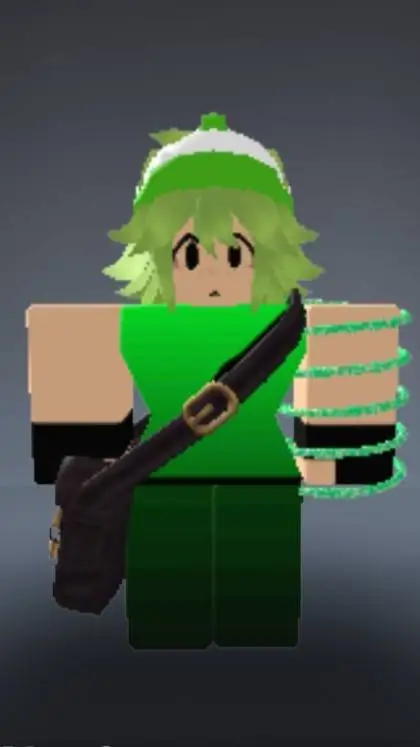 ai character: green girl background