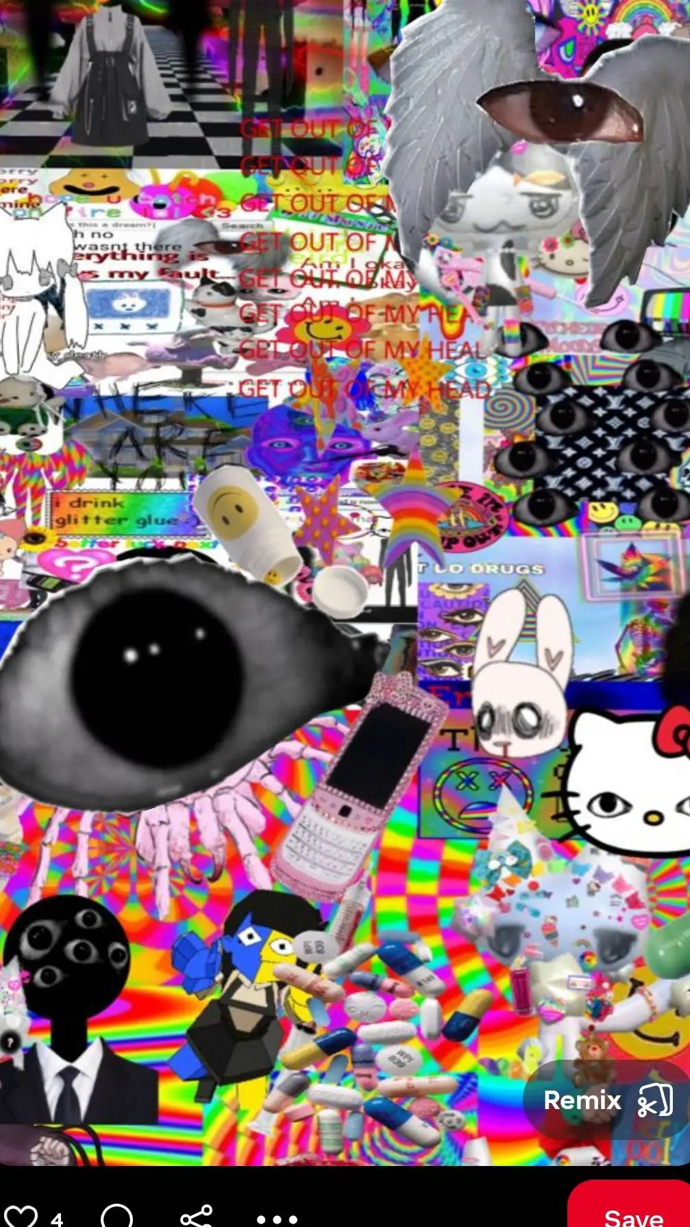 ai character: WeirdCore 🔴🟠🟡🟢🔵🟣 background