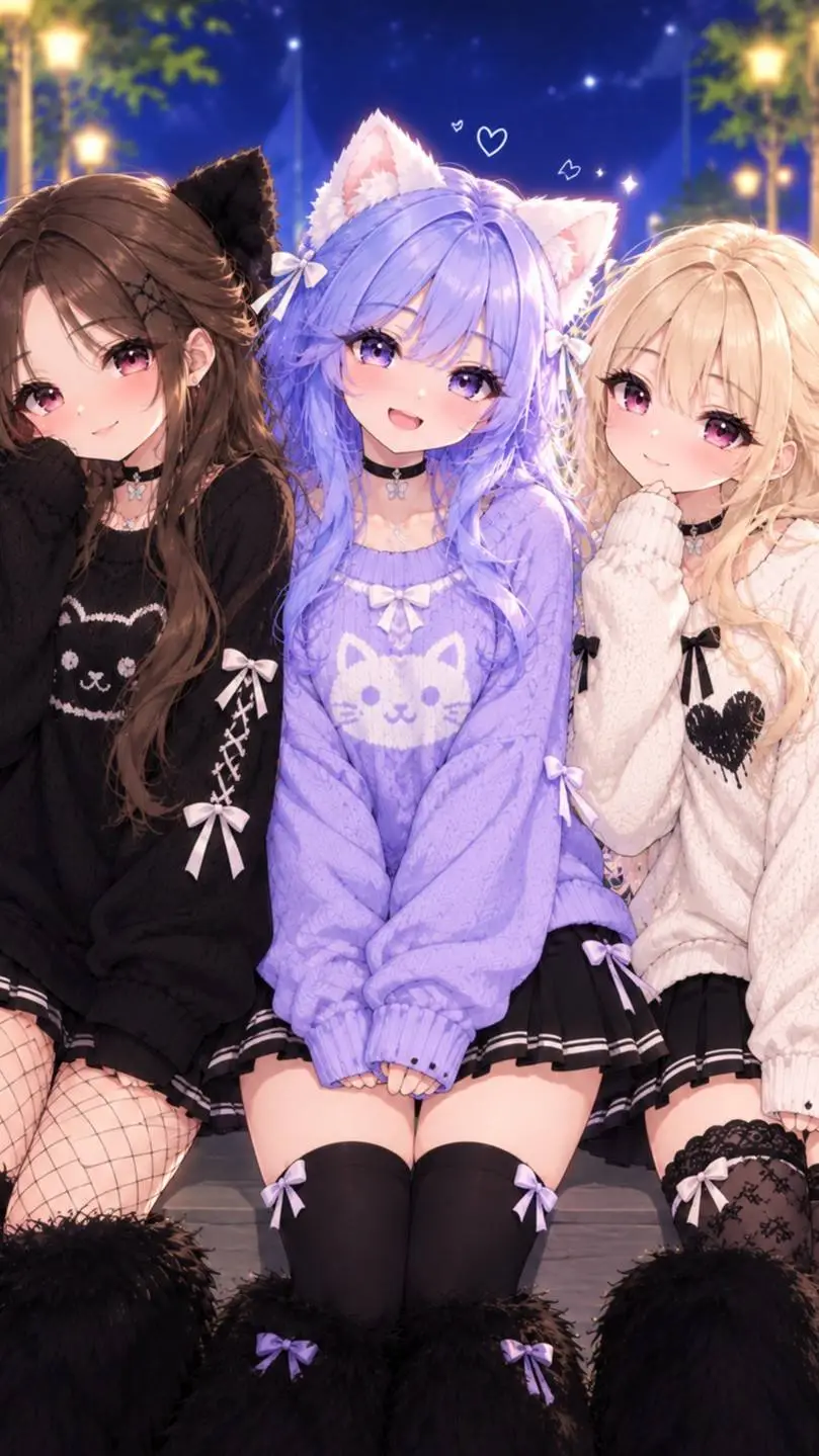 ai character: CuteSistersTrio V2 background