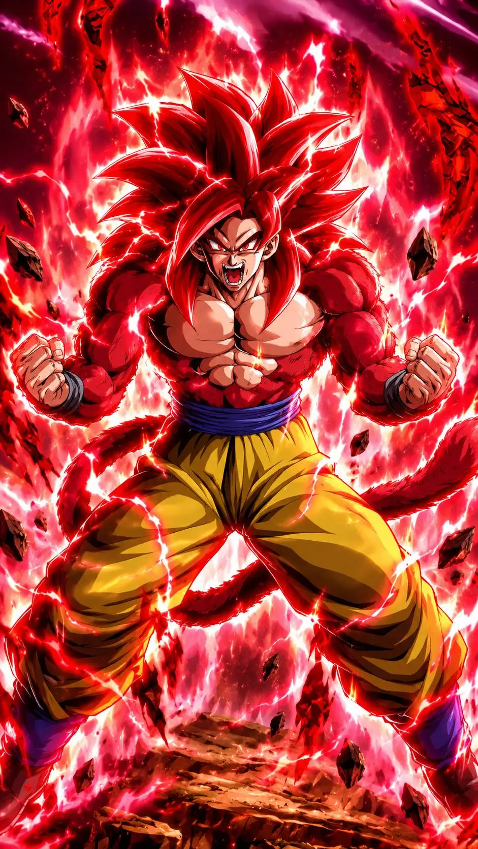 ai character: GokuSuperSaiyan 4 background
