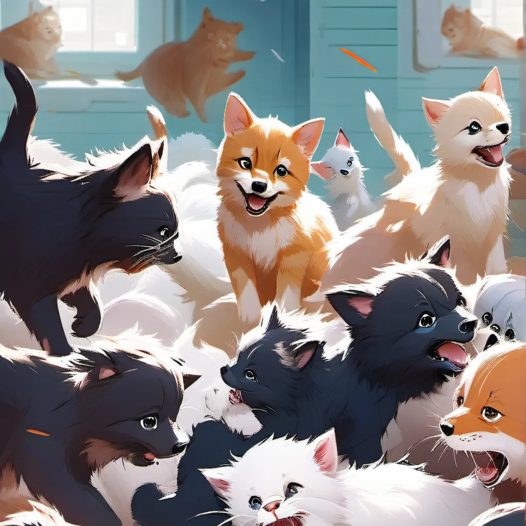 chat with ai character: Kitten versus pups