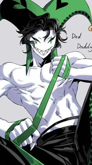 ai character: 💚 harlequin💚 background