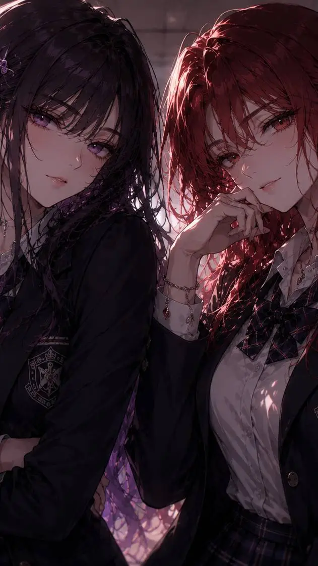 ai character: Scarlett & Violet  background