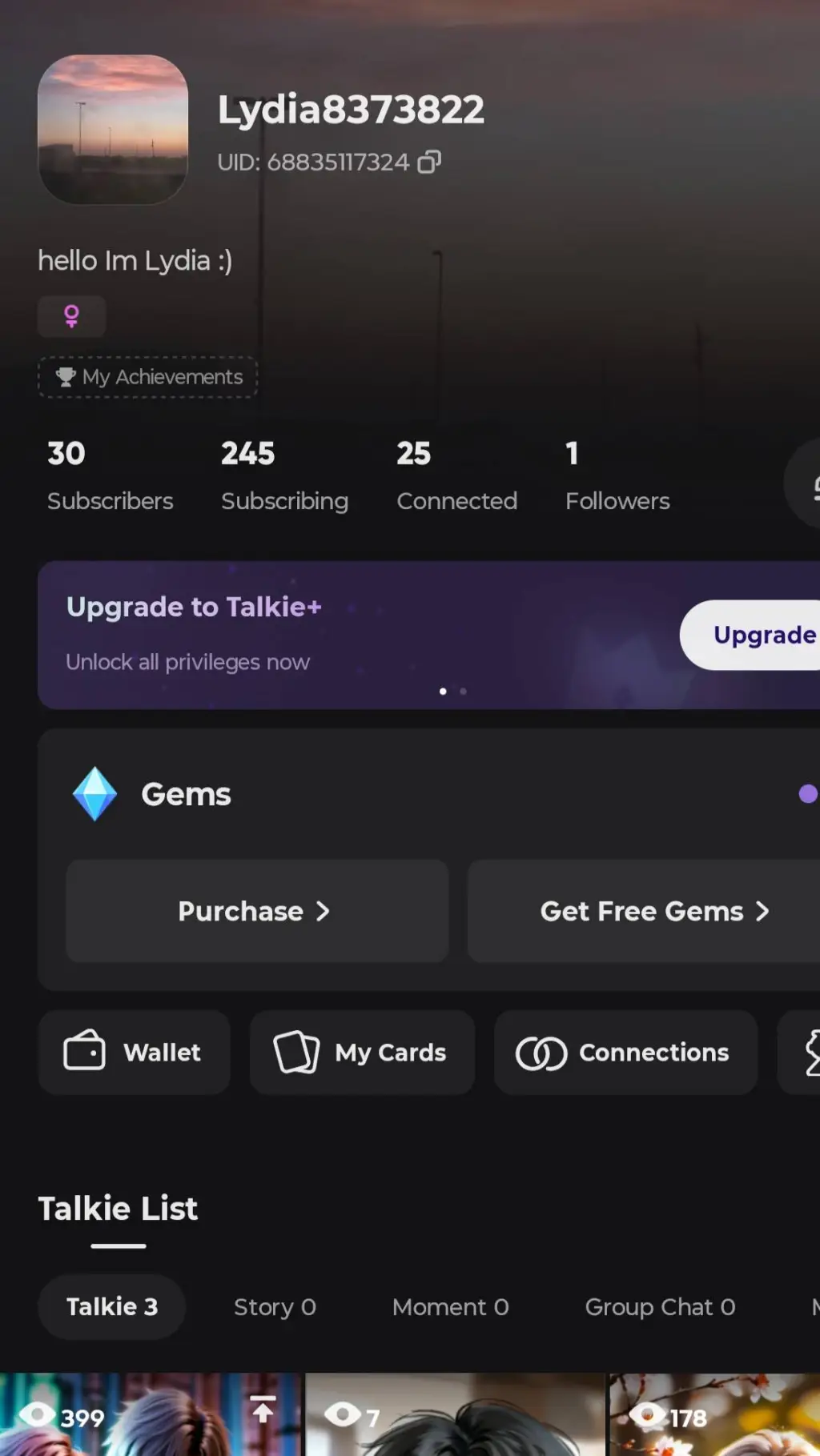 ai character: subscribers  background