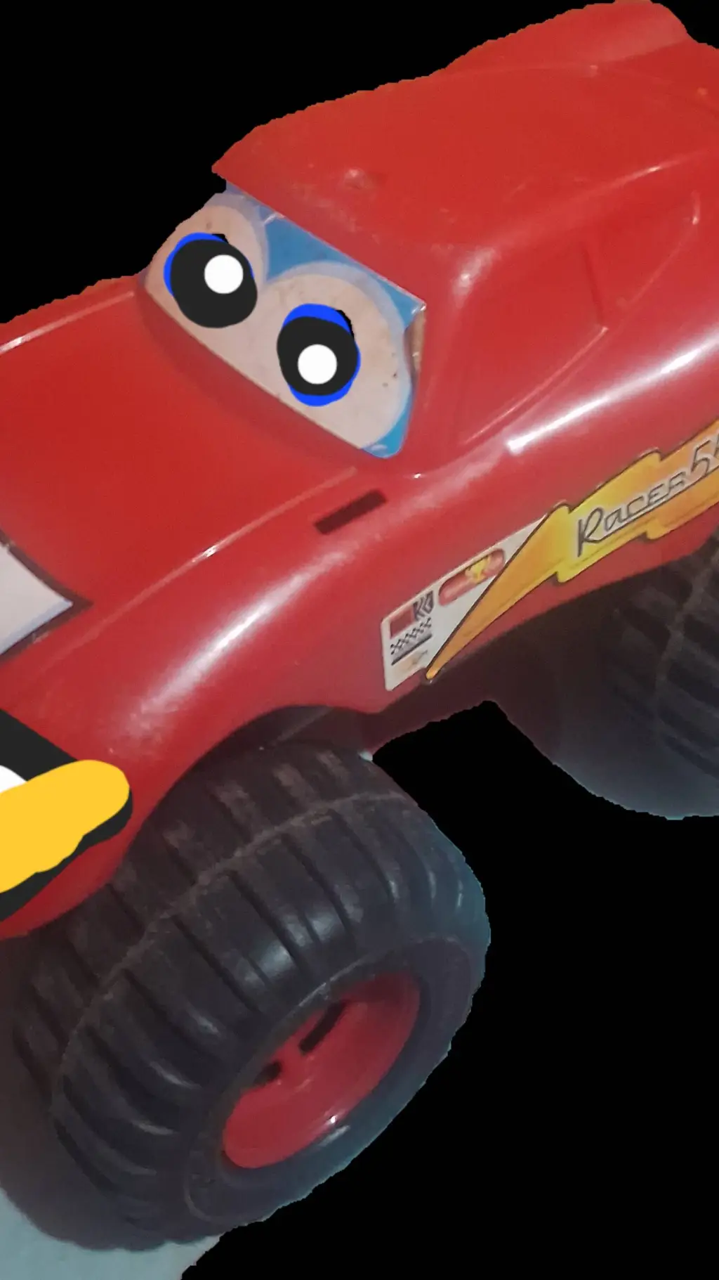 ai character: cursed McQueen background
