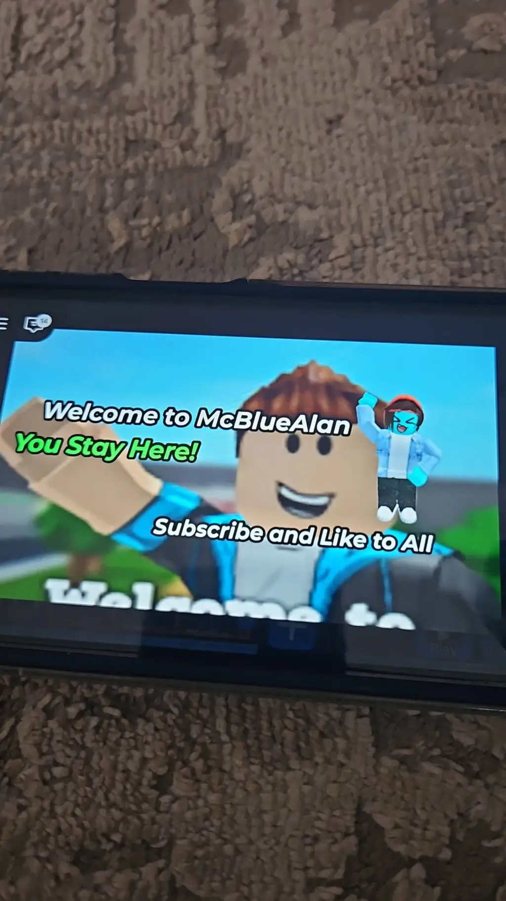 ai character: McBlueAlan Roblox background