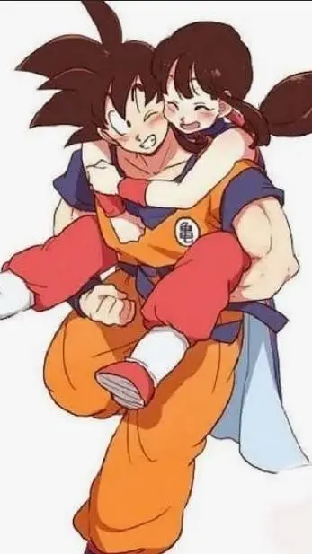ai character: goku, chi chi background