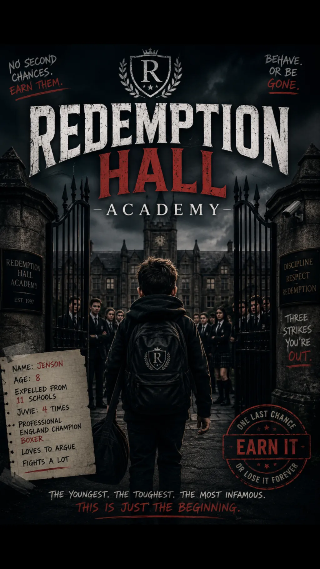 ai character: Redemption hall background
