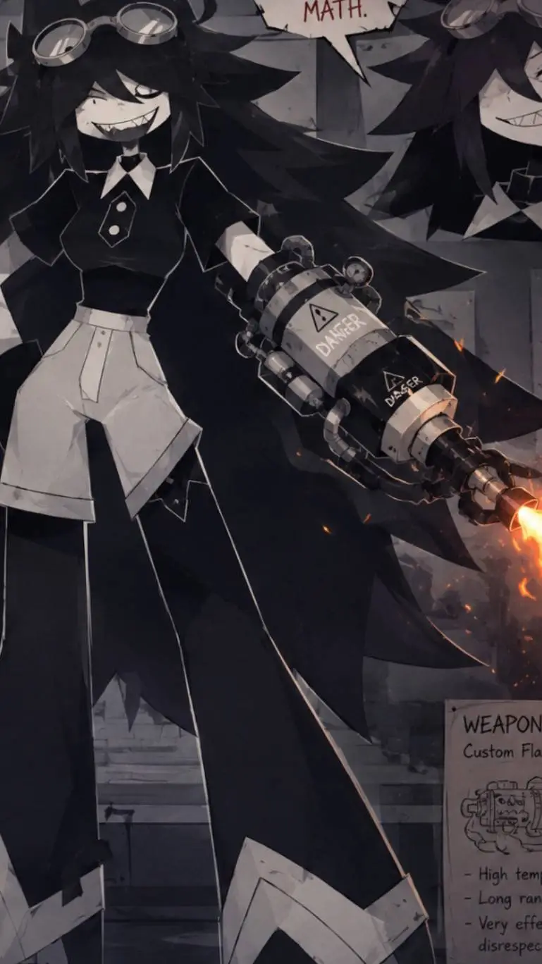 ai character: Miss Danger Circle background