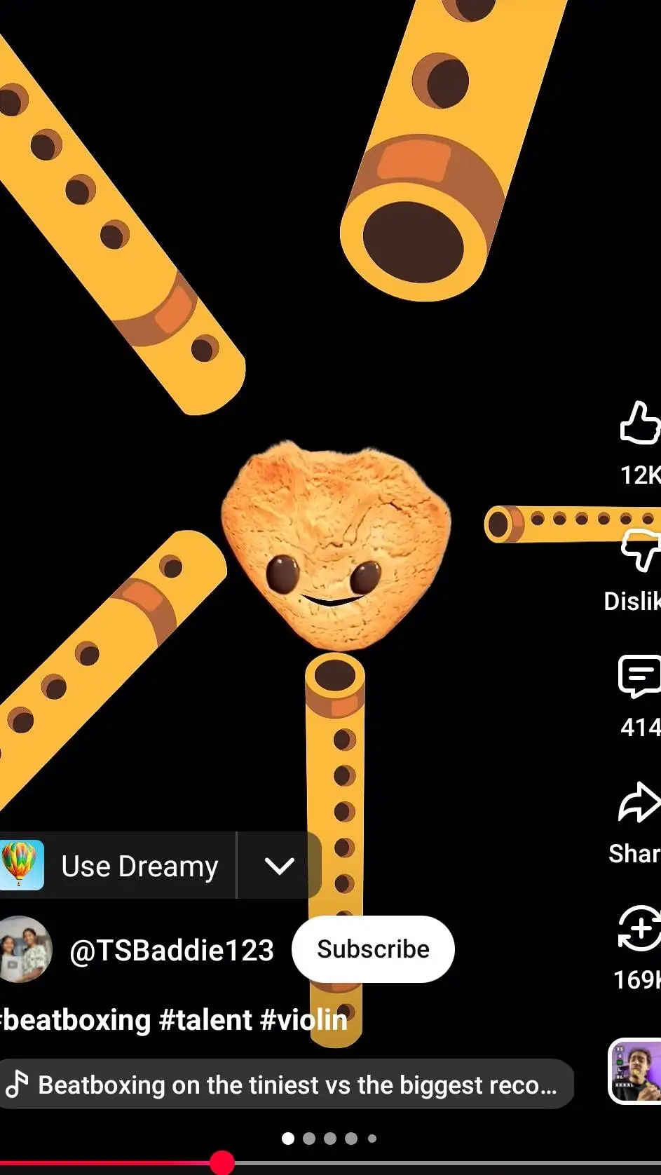 ai character: cookie flute background