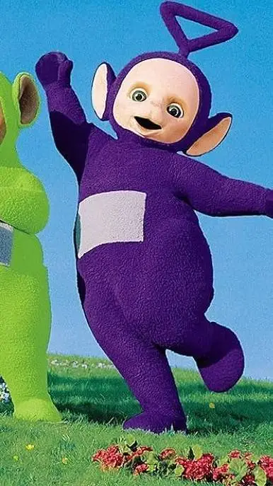 ai character: tinky winky  background