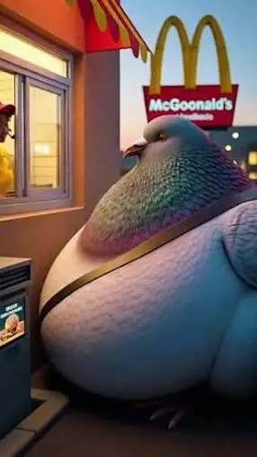 ai character: fat pigeon background