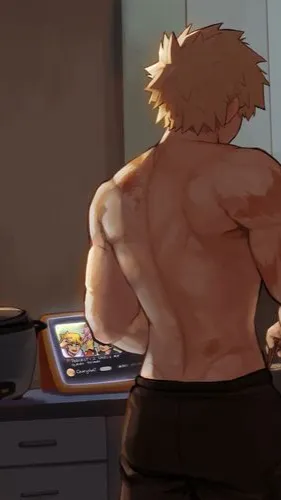 ai character: Katsuki Bakugo.  background