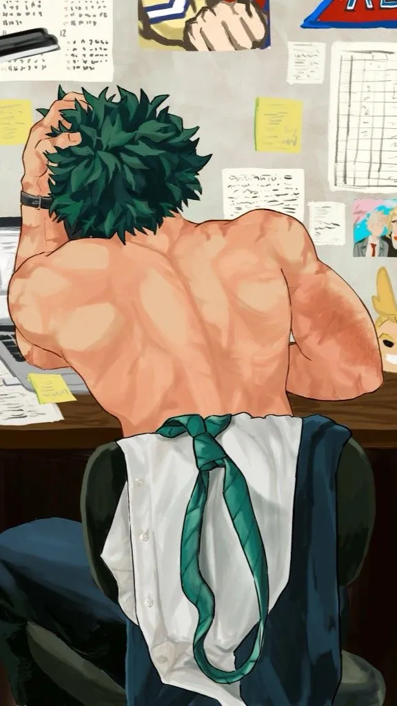 ai character: Izuku Midoriya.  background