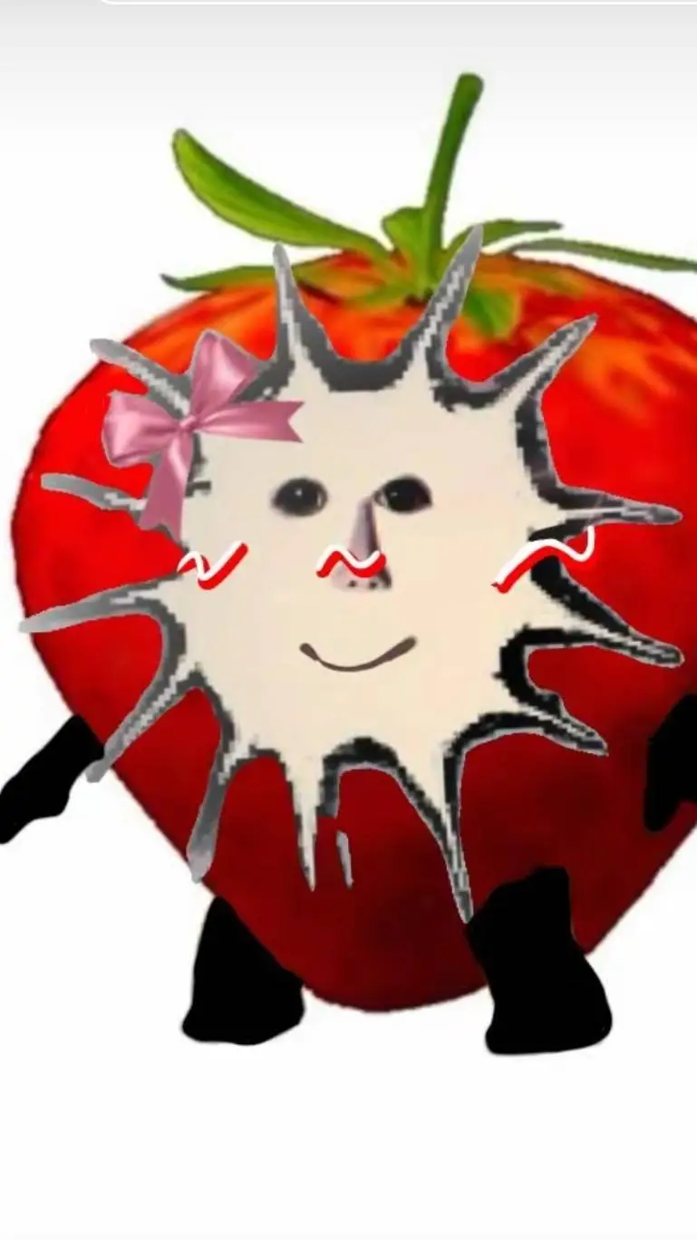 ai character: strawberry jeppy background