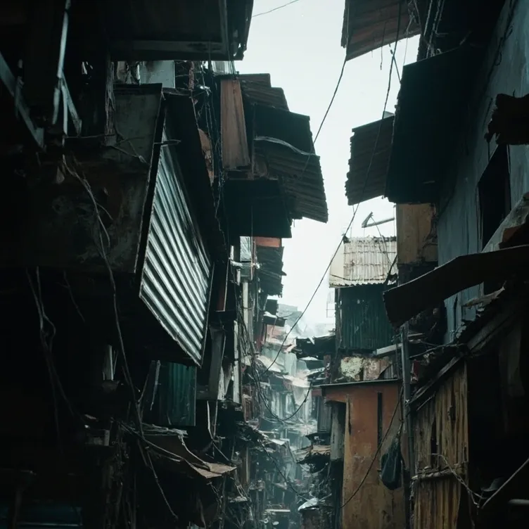 chat with ai character: neon city slums