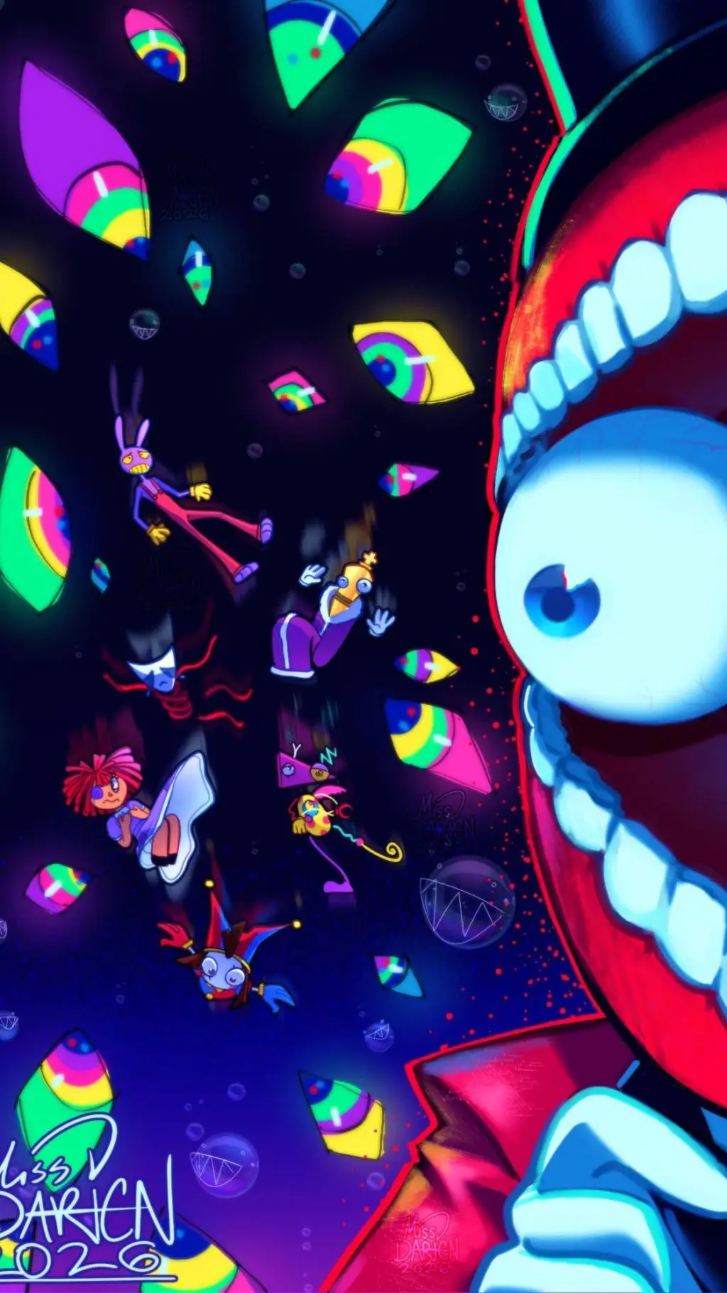 ai character: digital circus background