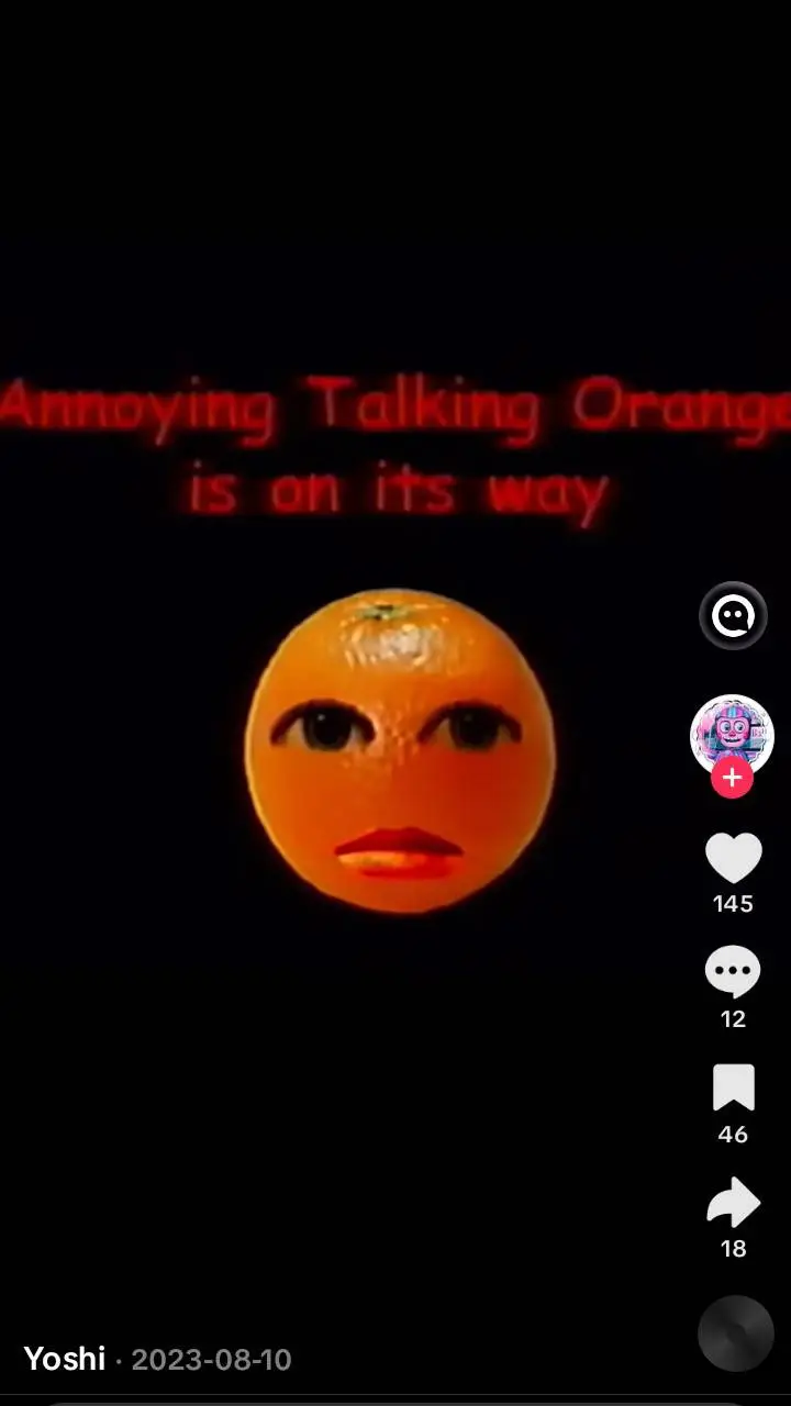 ai character: talking orange  background