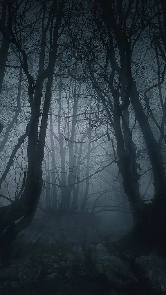 ai character: TWST spooky woods background