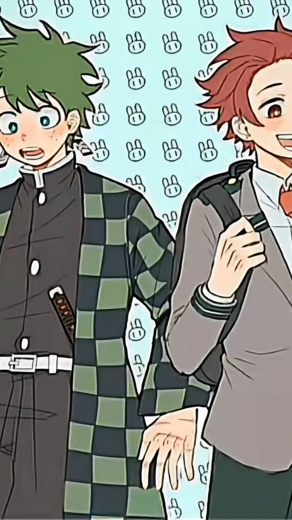 ai character: deku and tanjiro background