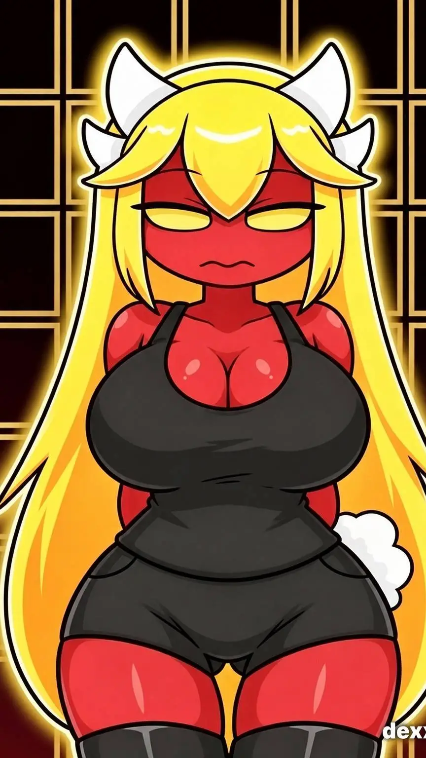 ai character: insane demon Girl  background