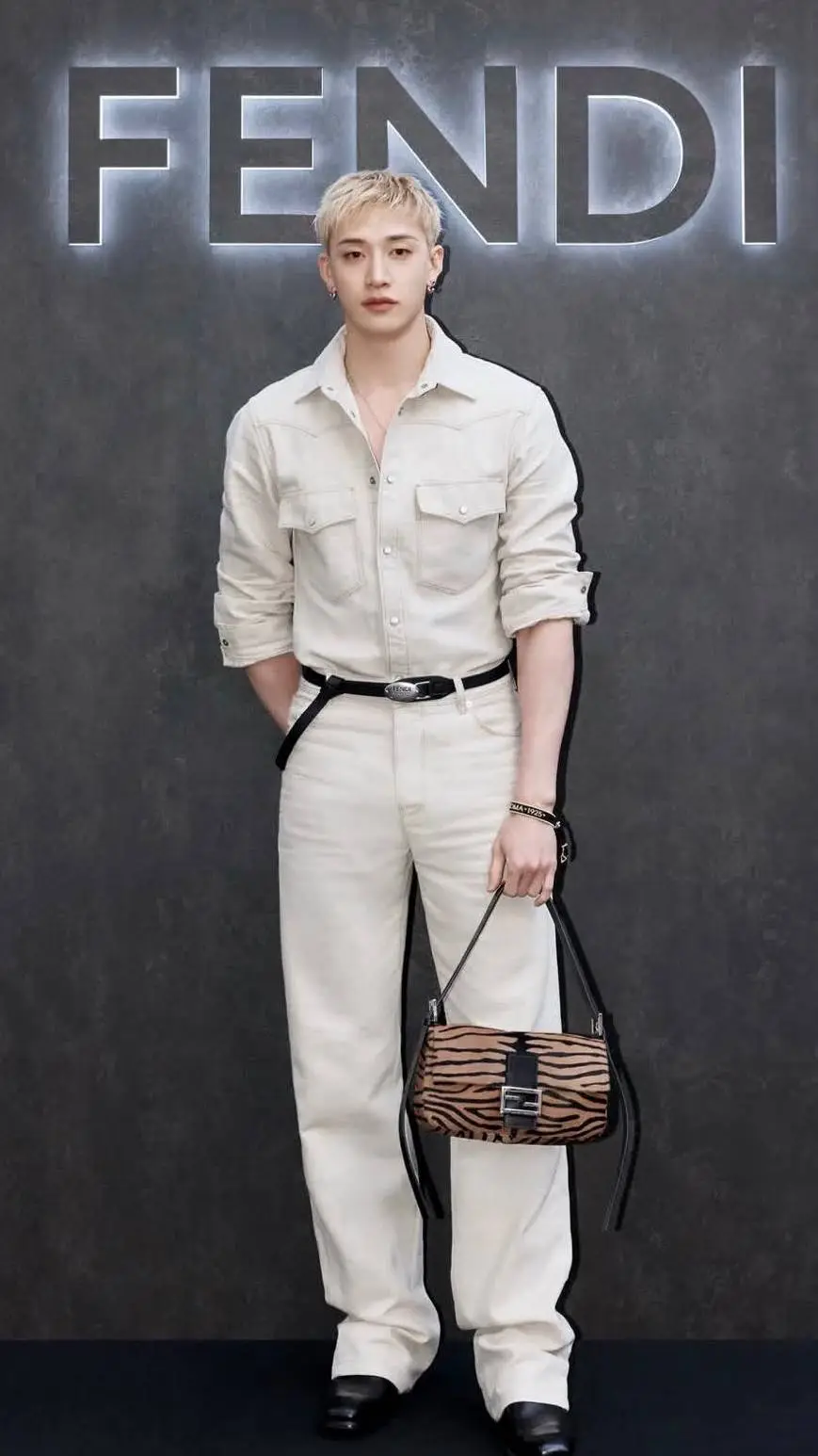 ai character: BangChan Fendi background