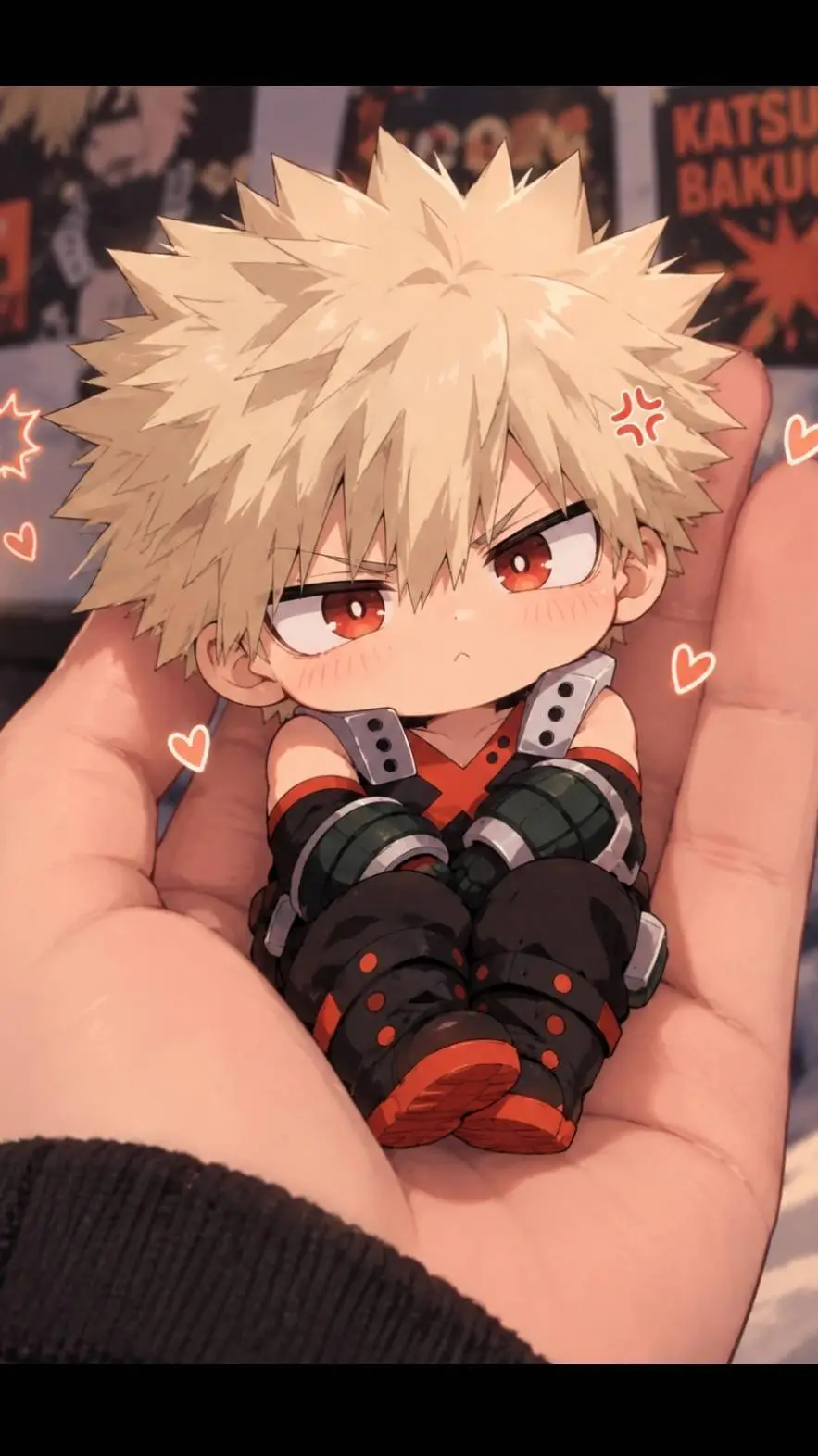 ai character: mini bakugo  background