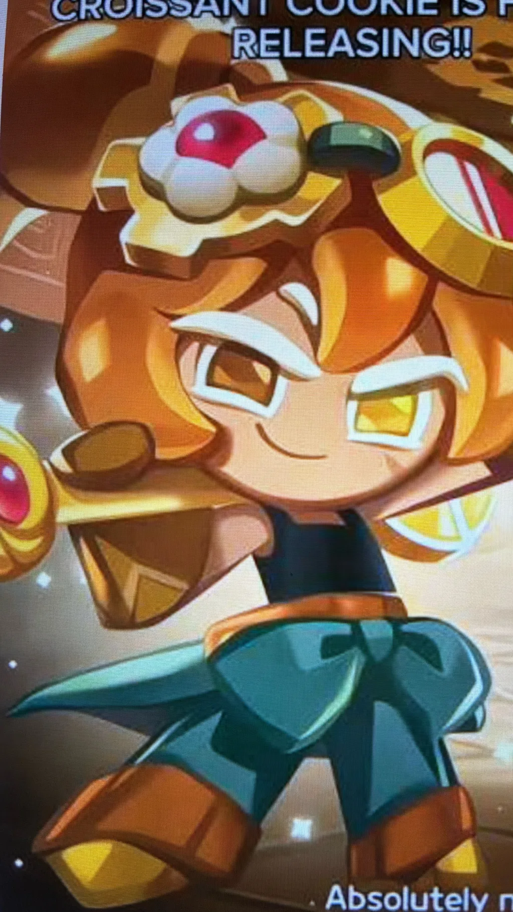ai character: Croissant cookie background