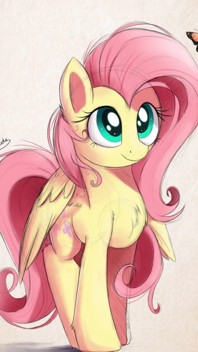 ai character: Fluttershy!  background