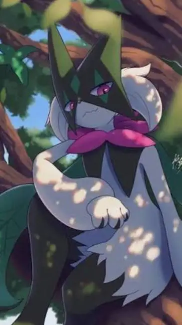 ai character: Meowscarada  background