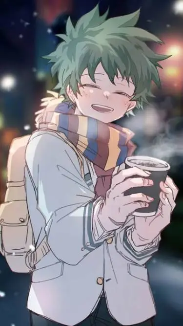 ai character: Izuku - coffee background
