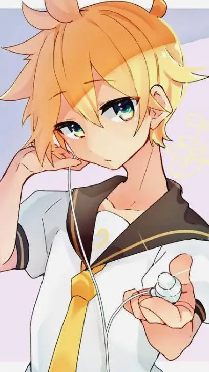 ai character: Len - headphones background