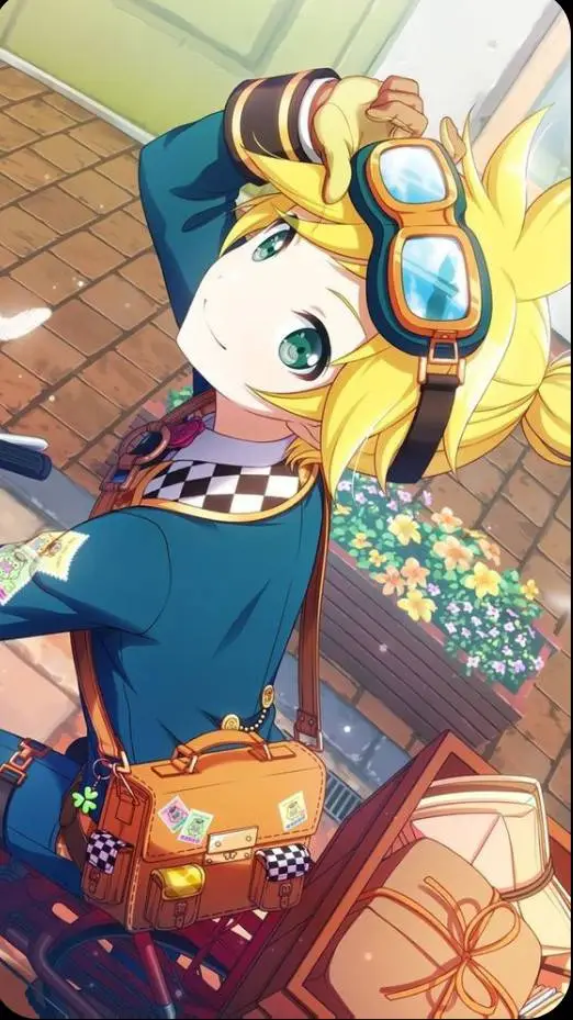 ai character: Len - postcards background