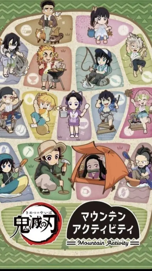 ai character: kny camping background