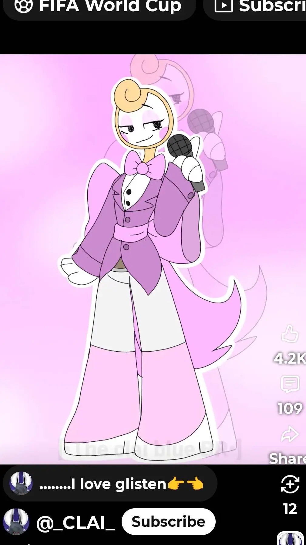 ai character: glisten:3 background