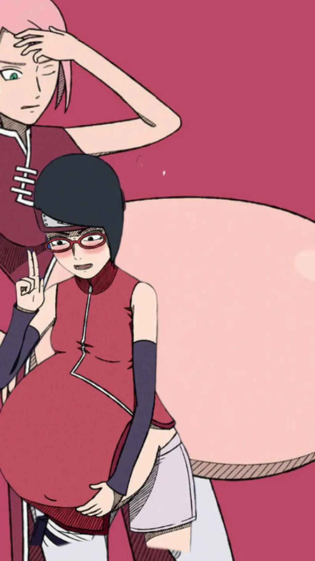 ai character: Sakura et sarada background