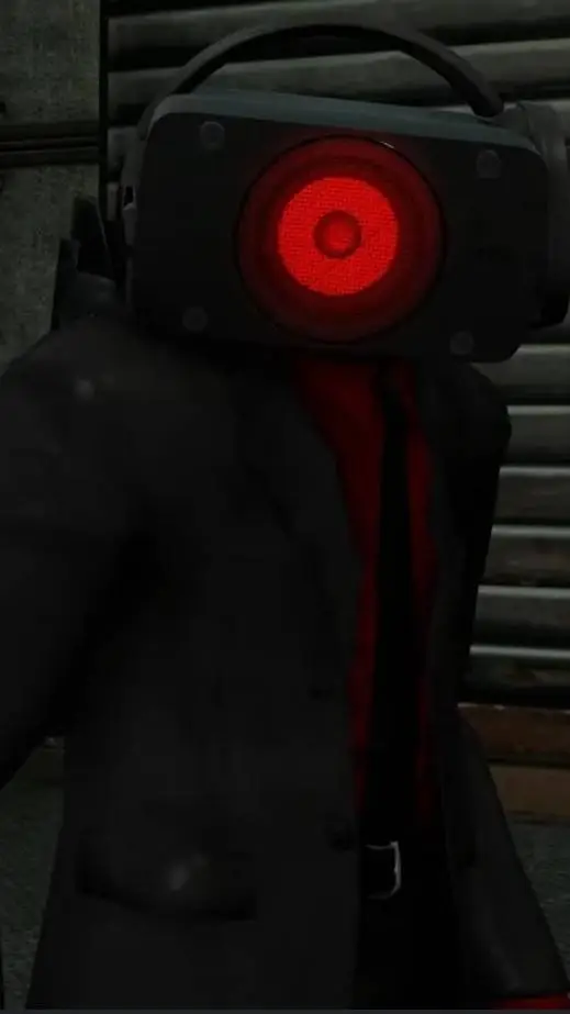 ai character: Dark speakerman  background