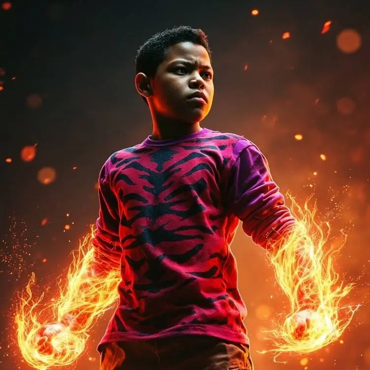 ai character: Redhot daredevil. background