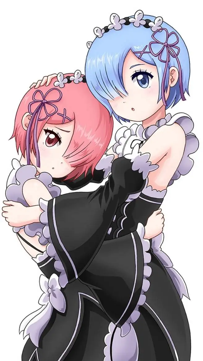 ai character: Rem and Ram  background