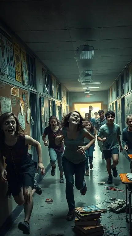 ai character: zombie school RP background
