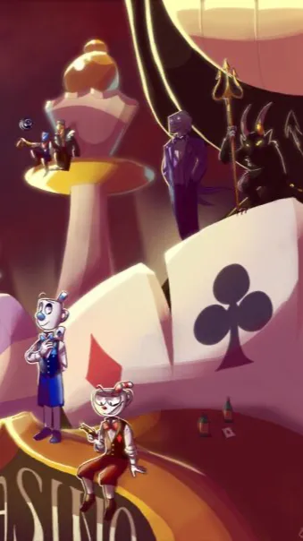 ai character: Casino cups background